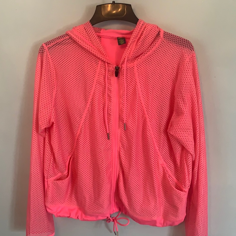 Hot pink perforated hoodie
